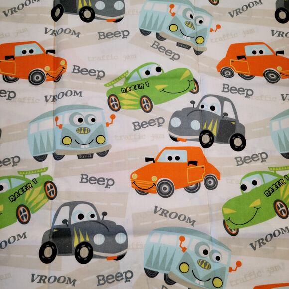 Cotton Fabric Cars Cartoon Print Fabric 21x42" Kids Quilting Sewing Crafts - Picture 1 of 9